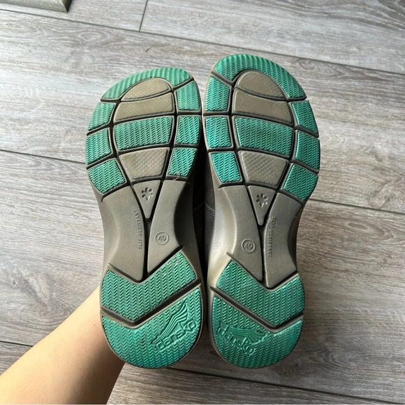 Dansko Grey Suede Leather Turquoise Trim Sneakers - Picture 13 of 15